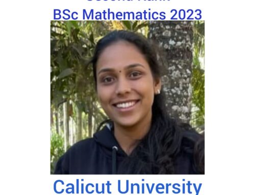 Second Rank, BSc. Mathematics, University of Calicut